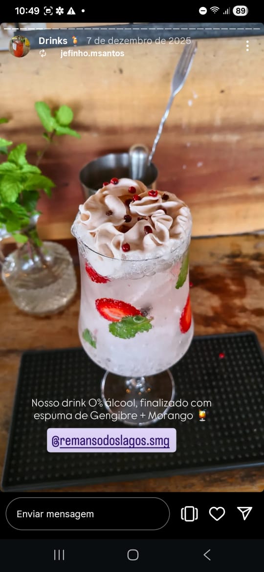 Drink de morango da casa
