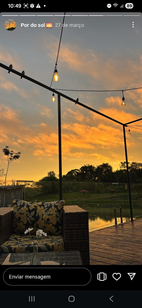 Pôr do sol no deck do Remanso dos Lagos